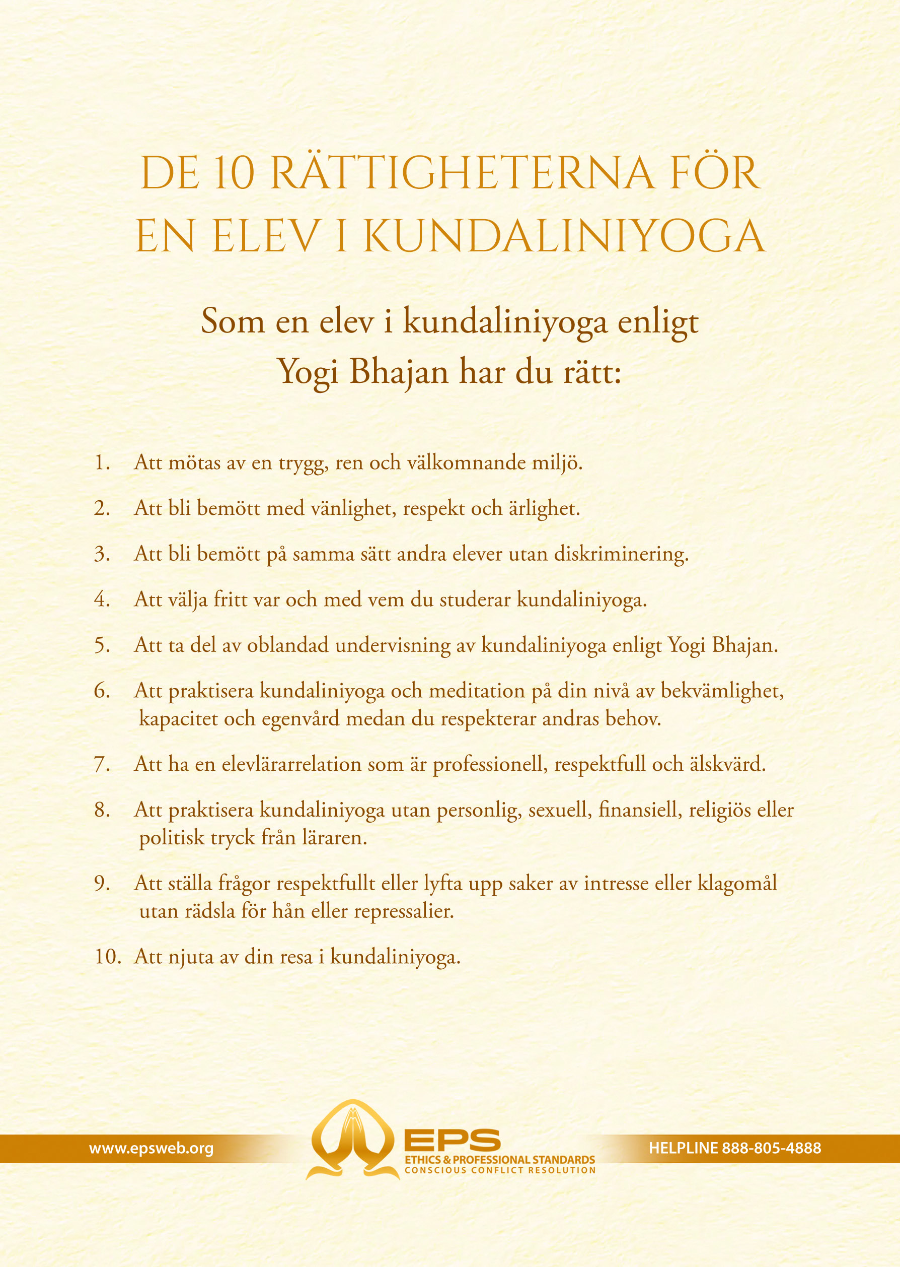 Kundaliniyogans rättigheter
